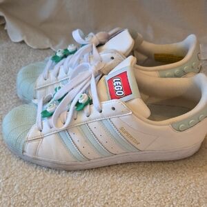 Adidas Superstar LEGO Sneakers - White and Mint, Womens